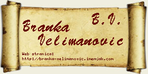 Branka Velimanović vizit kartica